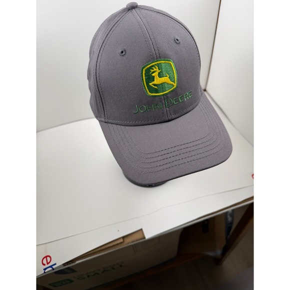 John Deere Other - John Deere Gray Baseball Cap Adjustable Hat Embroidered Logo Charcoal Mens OSFM
